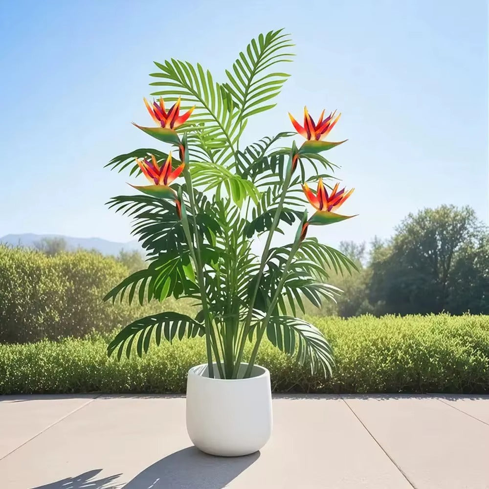 עץ דקל מלאכותי בעל עלה פלסטיק