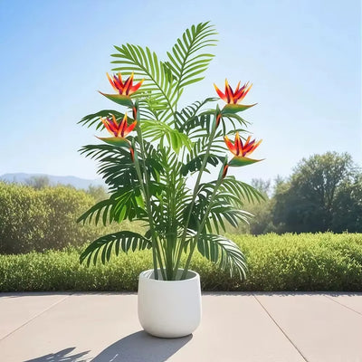 עץ דקל מלאכותי בעל עלה פלסטיק