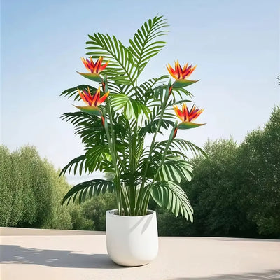 עץ דקל מלאכותי בעל עלה פלסטיק